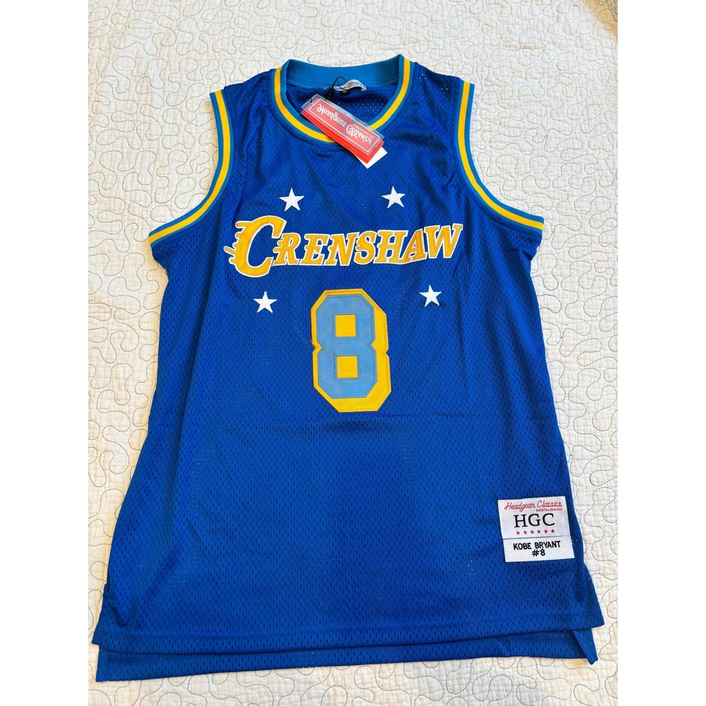 Headgear Classics Kobe Bryant #8 Crenshaw Basketball Jersey Mens Medium